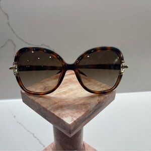 Chloe Brown Sunglasses with Gold Accents